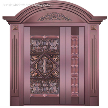 Exterior Red Copper Front Door